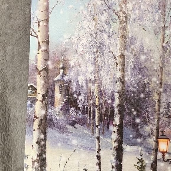 Lighted canvas wall print. Beautiful church on a snowy day. - Picture 4 of 10